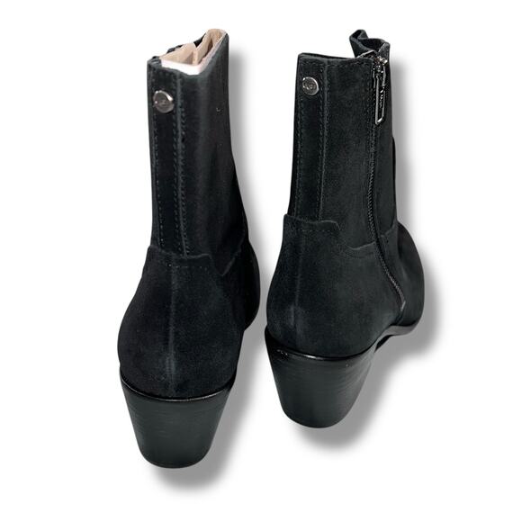 UGG Womens Breeda Suede Ankle Boots Mid Heel Zip Closure Almond Toe Black Sz 9 - Picture 7 of 16